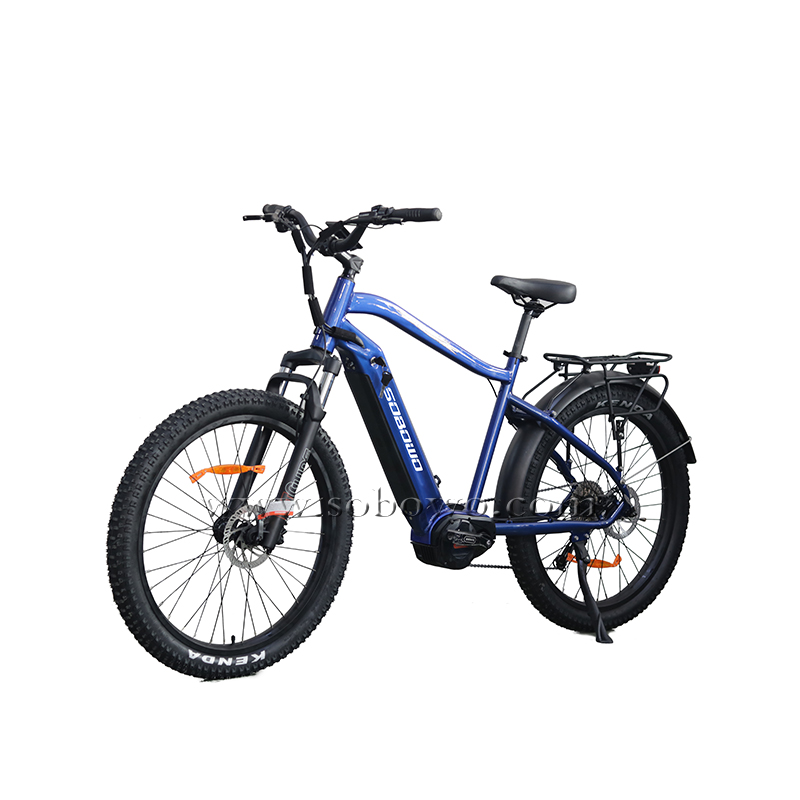 Step-over Fat Tires Dual Battery Mid Drive 500W Long Range Electric Bike